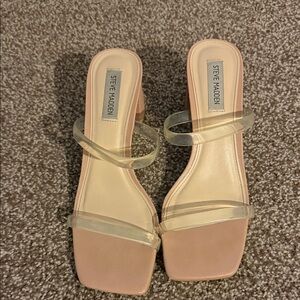 Steve Madden Women's Blush Heels with Clear Straps